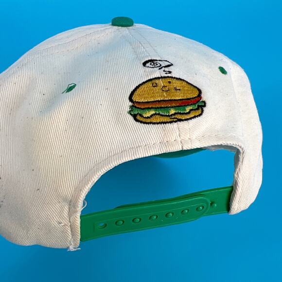 90s Popeye Wimpy hamburger two tone hat 1990s vintage - Picture 3 of 5
